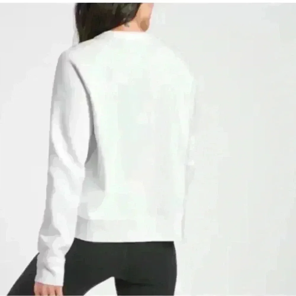 Athleta White Limitless Graphic Crew Sweater Size Medium‎
